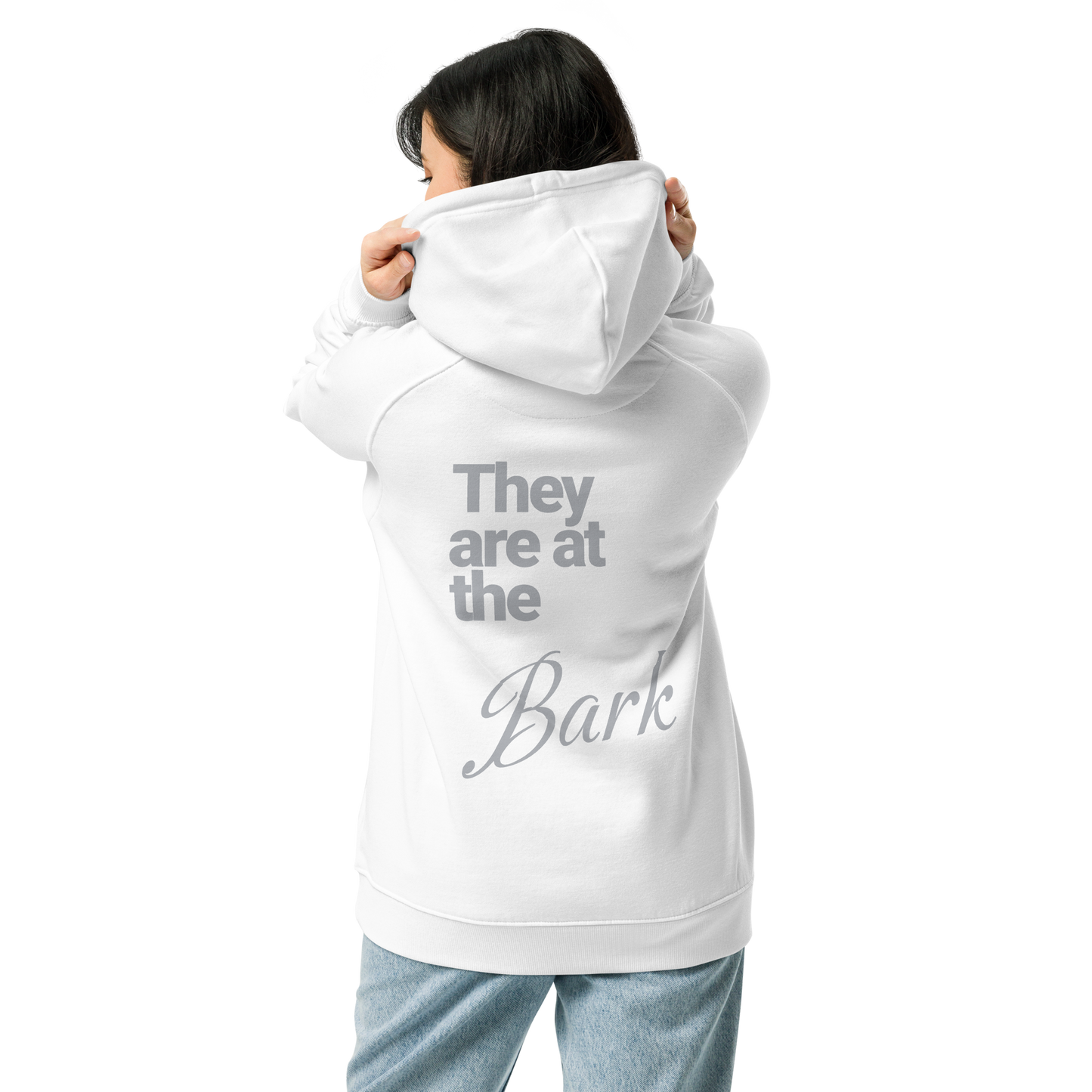 Sweat à capuche écologique Raglan unisexe imprimé dos "bark"