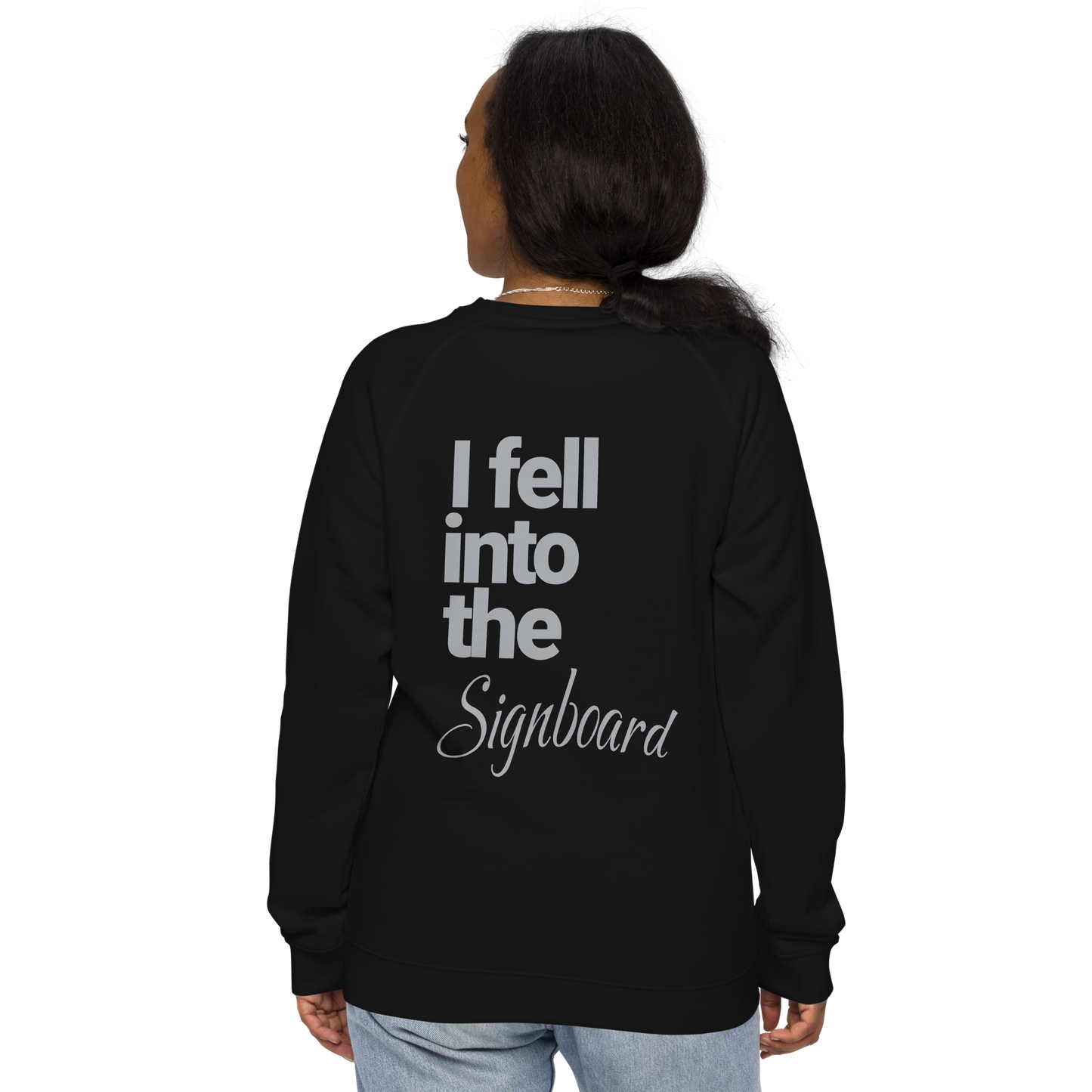 Sweatshirt écologique raglan unisexe "signboard"