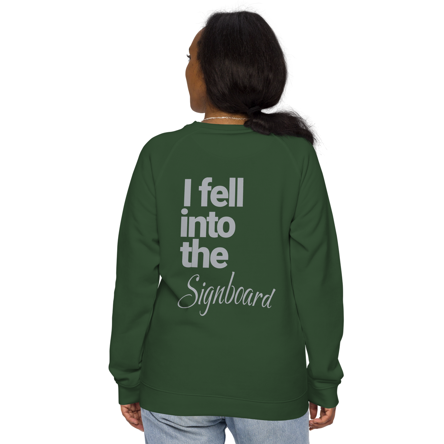 Sweatshirt écologique raglan unisexe "signboard"