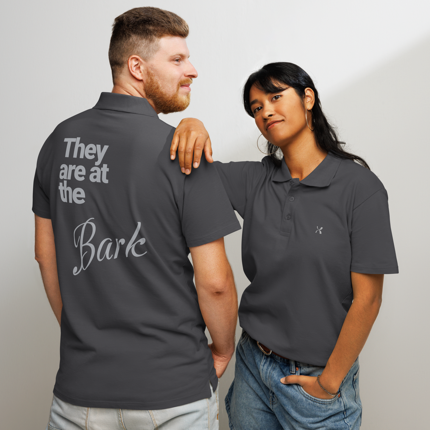 Polo piqué unisexe humoristique "bark"