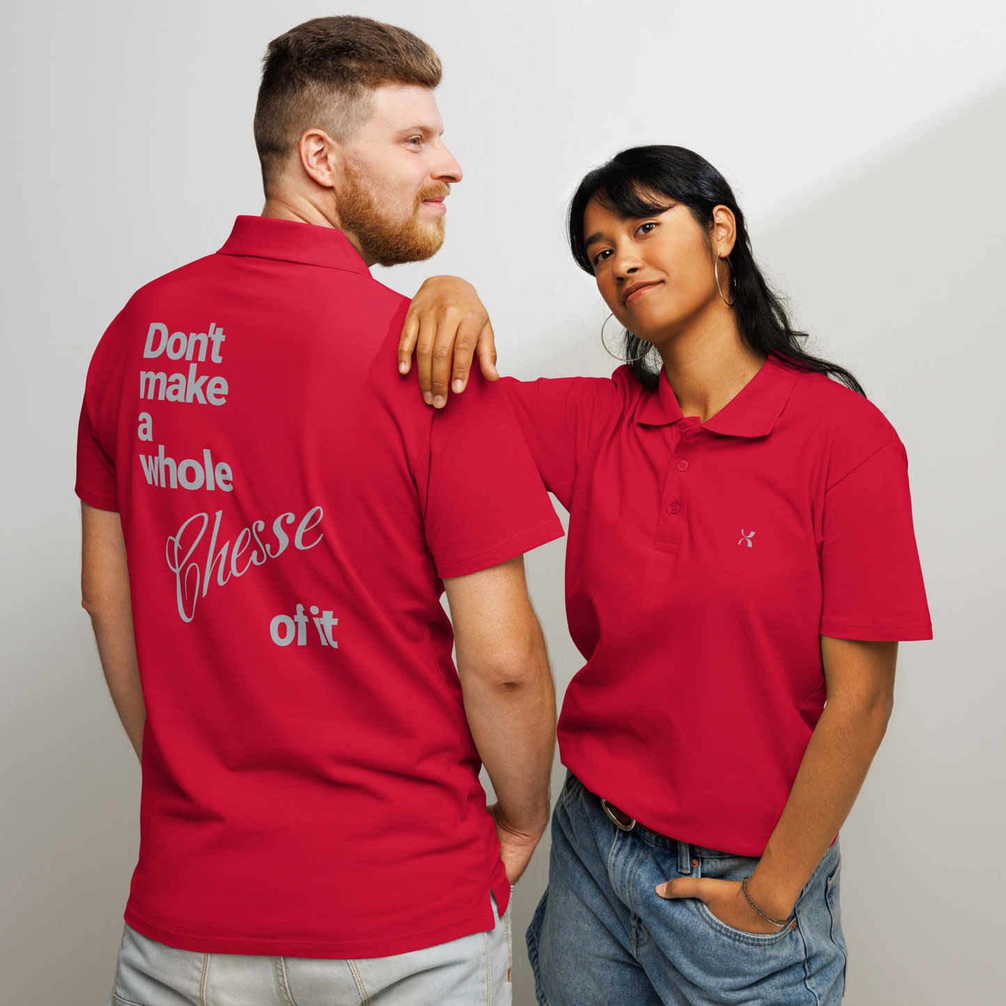 Polo piqué unisexe humoristique "cheese"